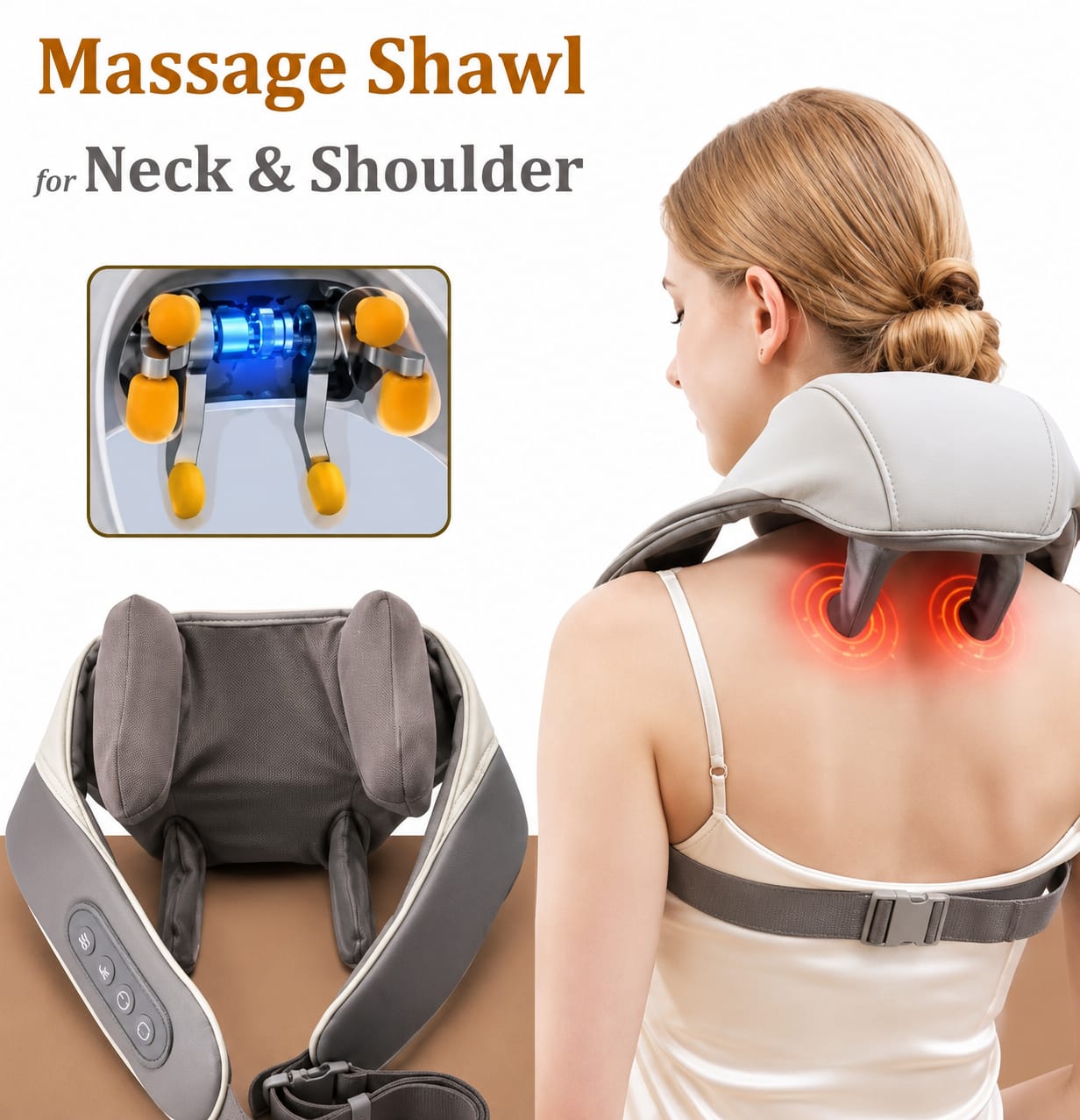 Neck And shoulder Back massager with Heat Deep Kneading Massage for Neck Back