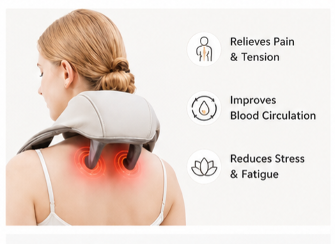Neck And shoulder Back massager with Heat Deep Kneading Massage for Neck Back
